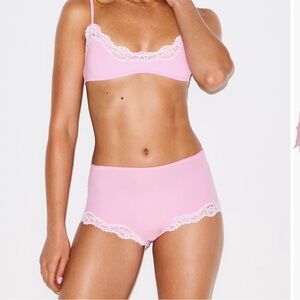 SKIMS Fits Everybody Lace Boyshort in Pink Bubblegum Tonal size Small